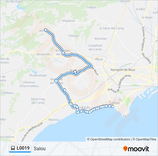 Mapa de L0019 de autobús