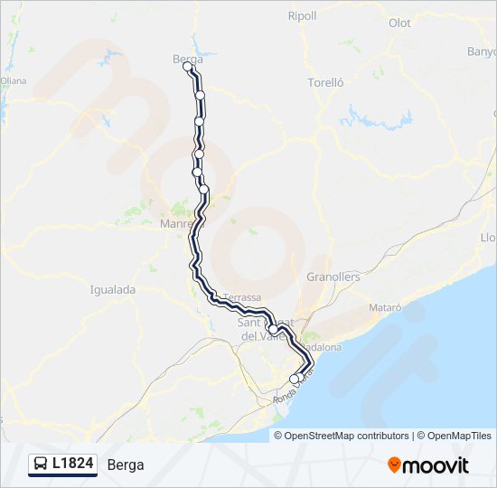 Mapa de L1824 de autobús