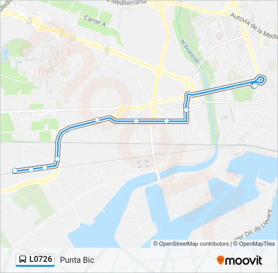 L0726 bus Mapa de línia