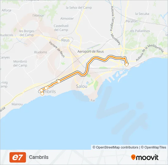 E7 Bus Line Map