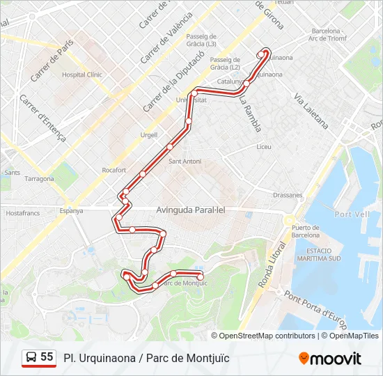 55 Bus Line Map