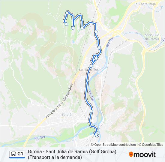 Mapa de G1 de autobús