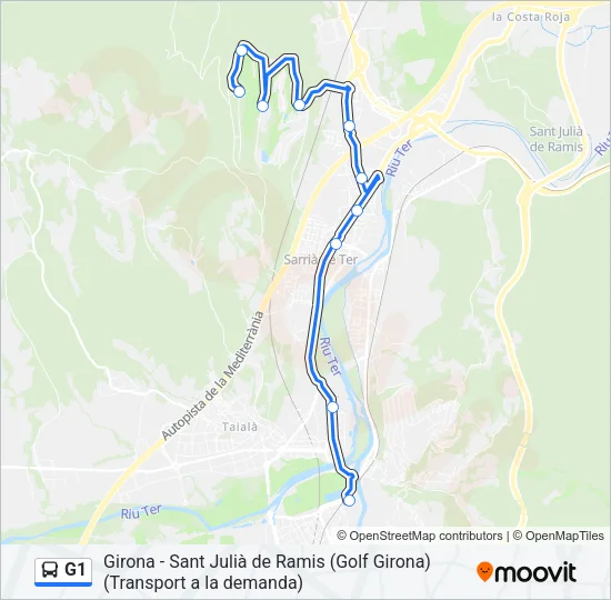 G1 Bus Line Map