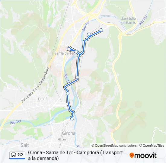 G2 Bus Line Map