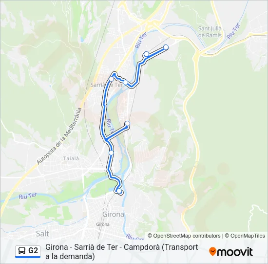 G2 Bus Line Map