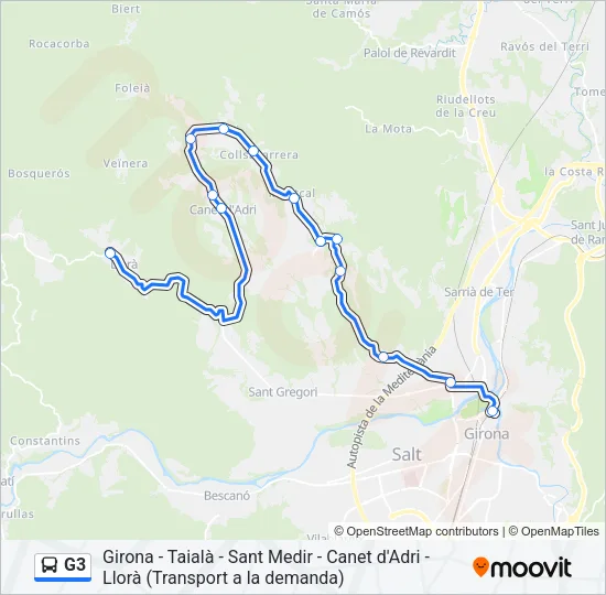 G3 Bus Line Map