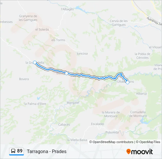 89 Bus Line Map