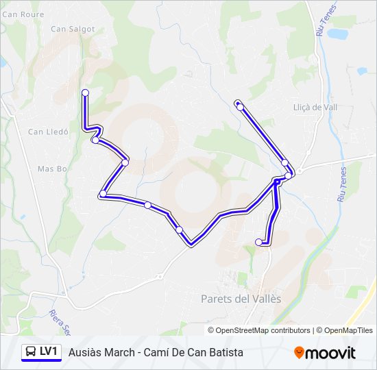 Mapa de LV1 de autobús