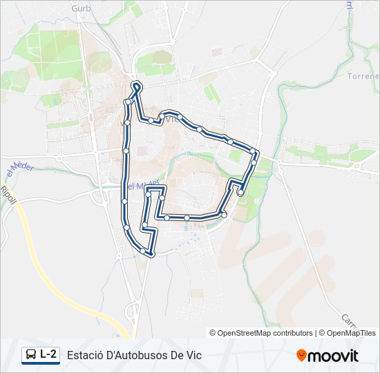 Mapa de L-2 de autobús