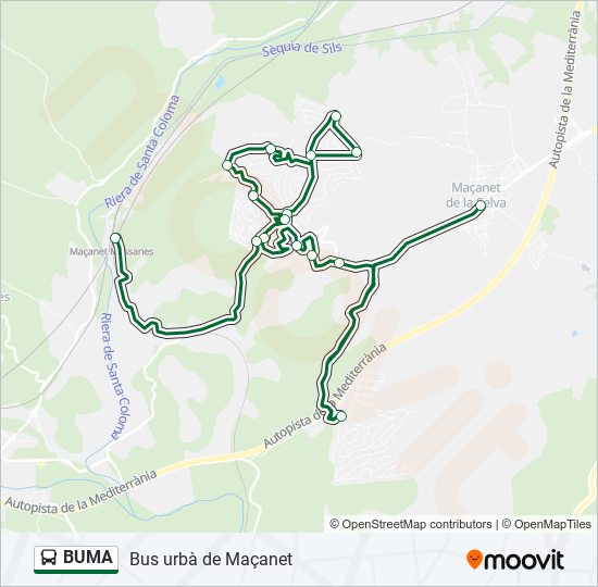 BUMA bus Mapa de línia