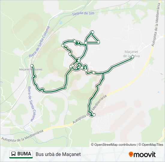 BUMA Bus Line Map