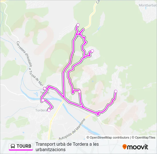 TOURB Bus Line Map