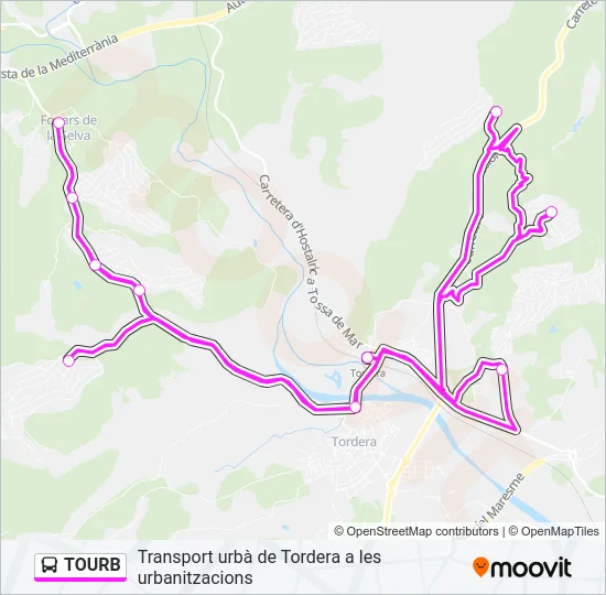 TOURB Bus Line Map