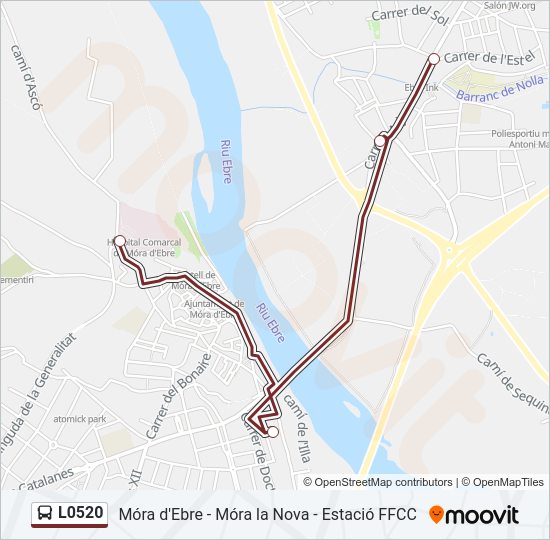 Mapa de L0520 de autobús