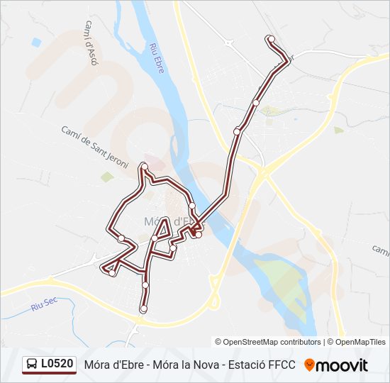 Mapa de L0520 de autobús