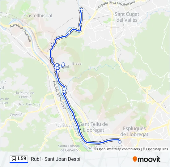 L59 Bus Line Map