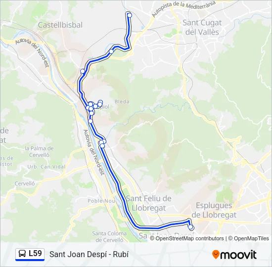L59 Bus Line Map