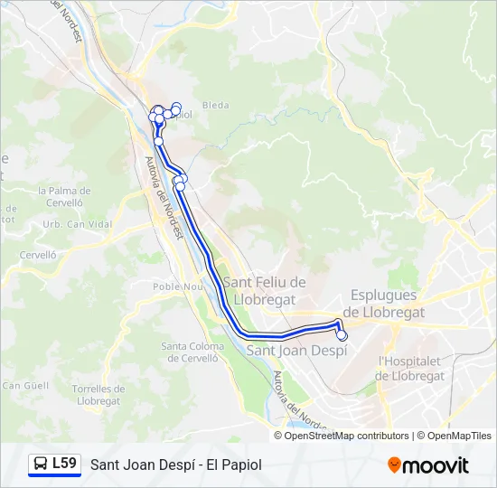 L59 Bus Line Map