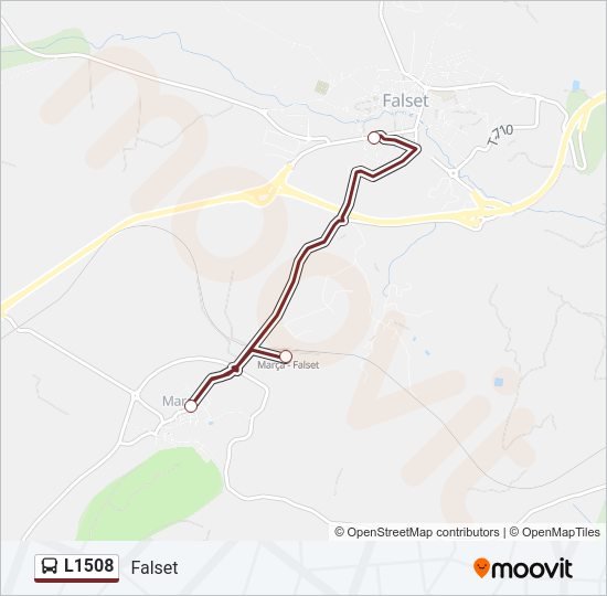 Mapa de L1508 de autobús