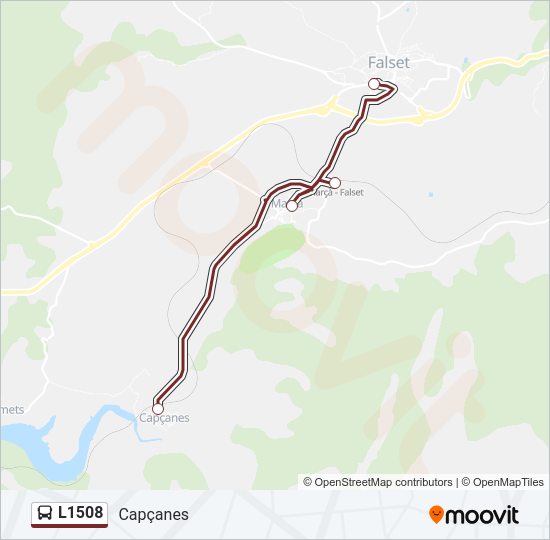 Mapa de L1508 de autobús
