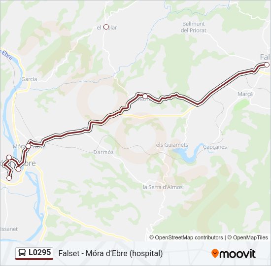 Mapa de L0295 de autobús