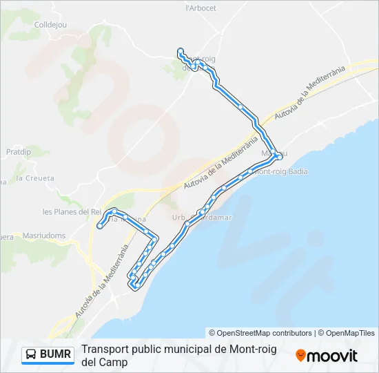 BUMR Bus Line Map
