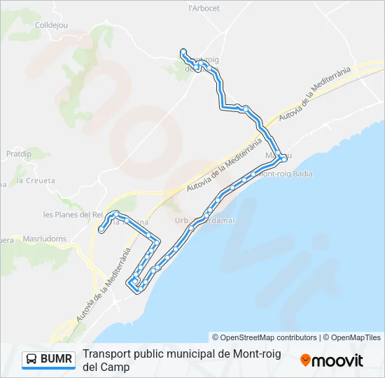BUMR Bus Line Map