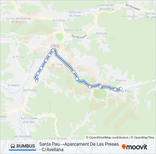 Mapa de RUMBUS de autobús