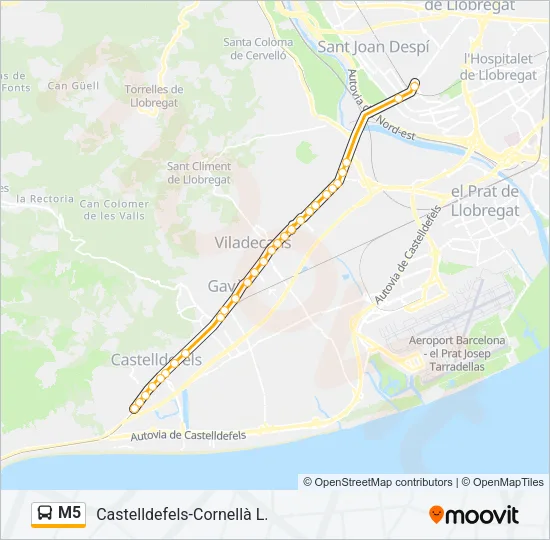 M5 Bus Line Map