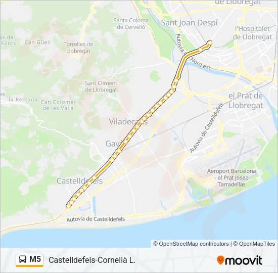 M5 Bus Line Map