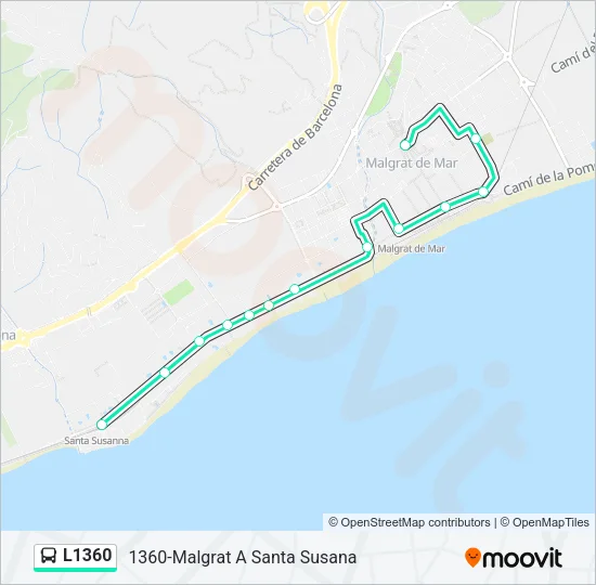 L1360 Bus Line Map