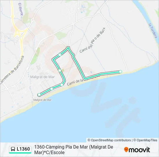 L1360 Bus Line Map