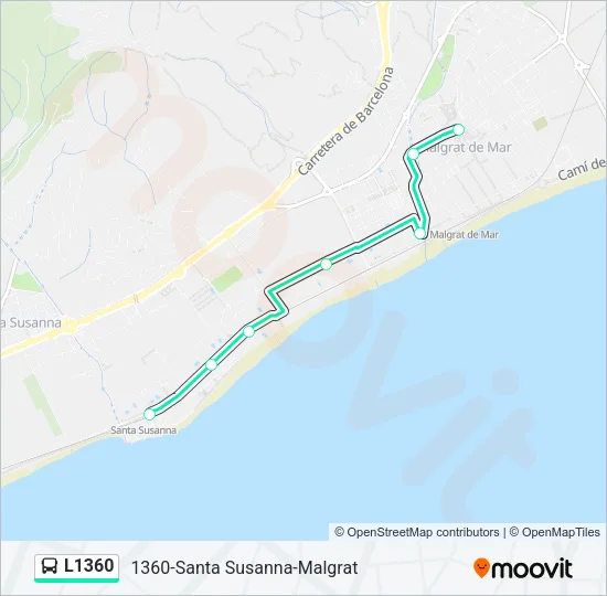 L1360 Bus Line Map