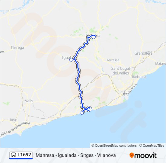 L1692 Bus Line Map
