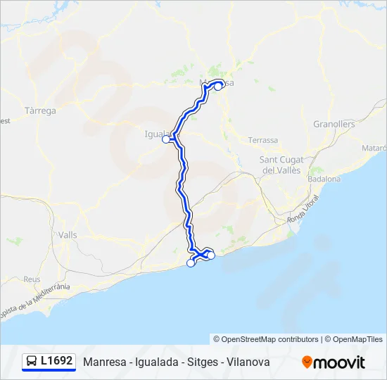 L1692 bus Mapa de línia