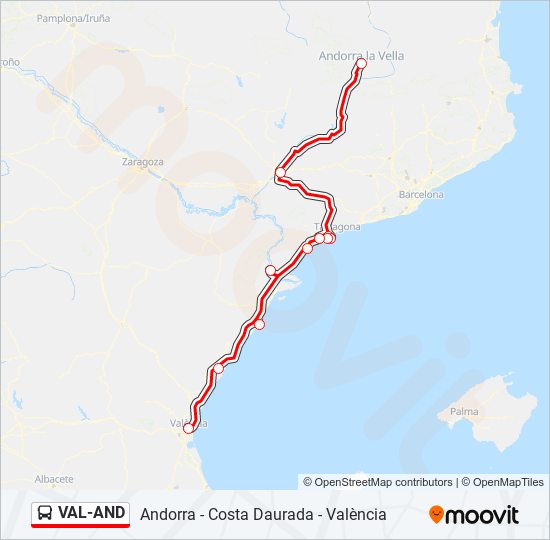 Mapa de VAL-AND de autobús