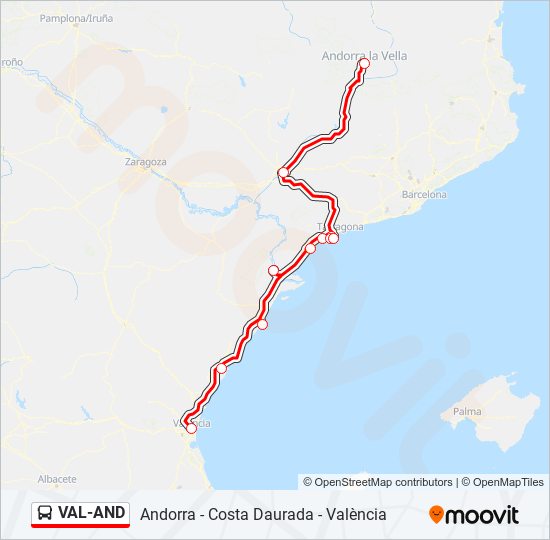 Mapa de VAL-AND de autobús