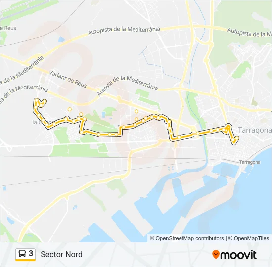 3 Bus Line Map