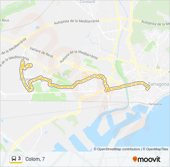 3 Bus Line Map