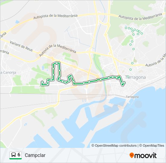 Mapa de 6 de autobús
