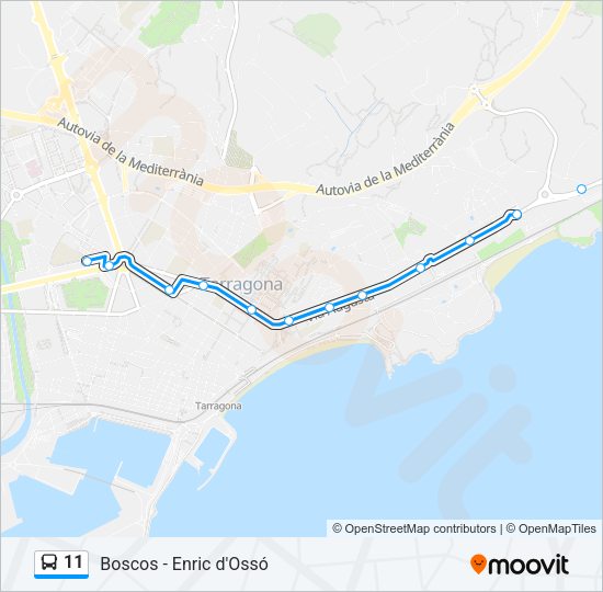 Mapa de 11 de autobús
