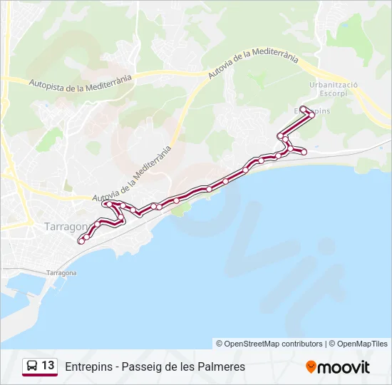 13 Bus Line Map