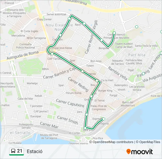 21 Bus Line Map