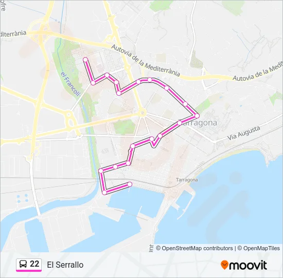 22 Bus Line Map