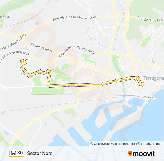 Mapa de 30 de autobús