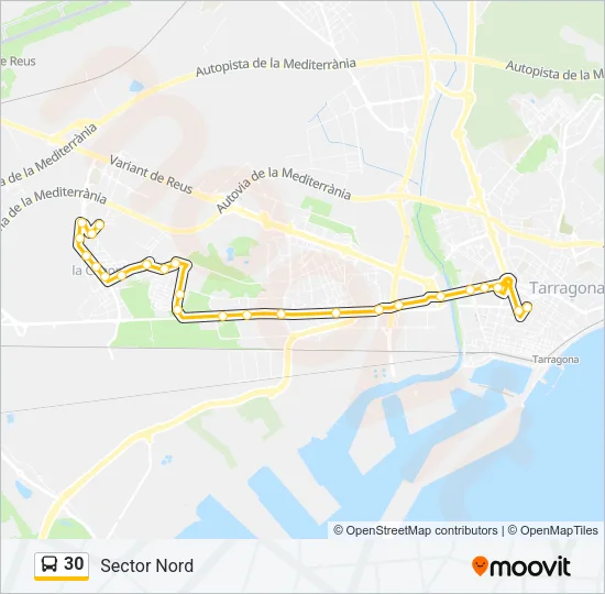 30 Bus Line Map