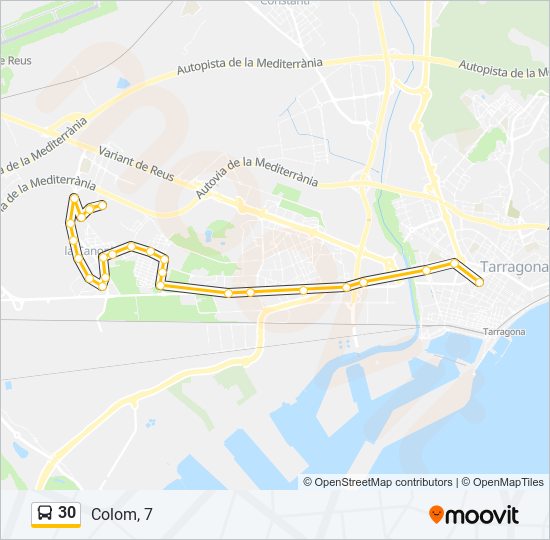Mapa de 30 de autobús