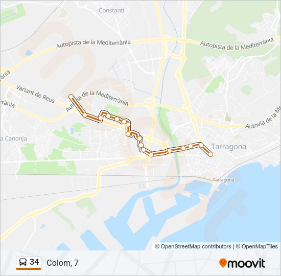 Mapa de 34 de autobús