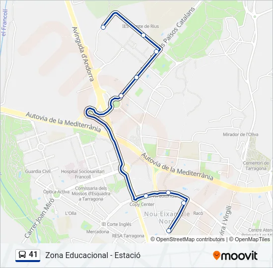 41 Bus Line Map
