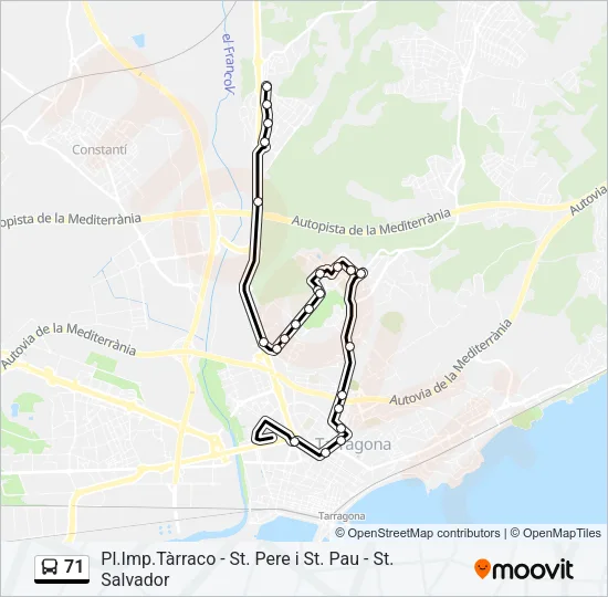 71 Bus Line Map